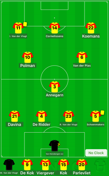 Opstelling FC Oudewater 1 - Van Nispen 1